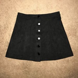 NWOT Forever 21 Suede Button Up A-line Mini Skirt